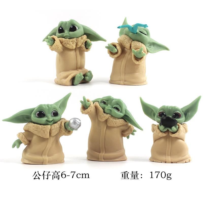 

5Pcs Plaything Master Baby Yoda Darth Pvc Action Figurine Anime Figures Collection Doll Small Toy Model For Children Gift