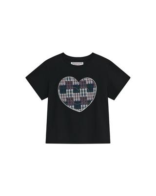 THEMUSEUMVISITOR W Volume Heart Applique T-Shirt (Black)
