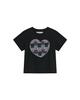 THEMUSEUMVISITOR W Volume Heart Applique T-Shirt (Black)