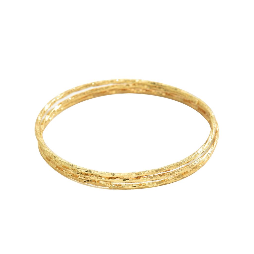 ins Xiaoxiangfeng Fashion OL Women's Multi-layer Bracelet 18K Electroplating Alloy Niche Design Bracelet Plain Ring Bracelet