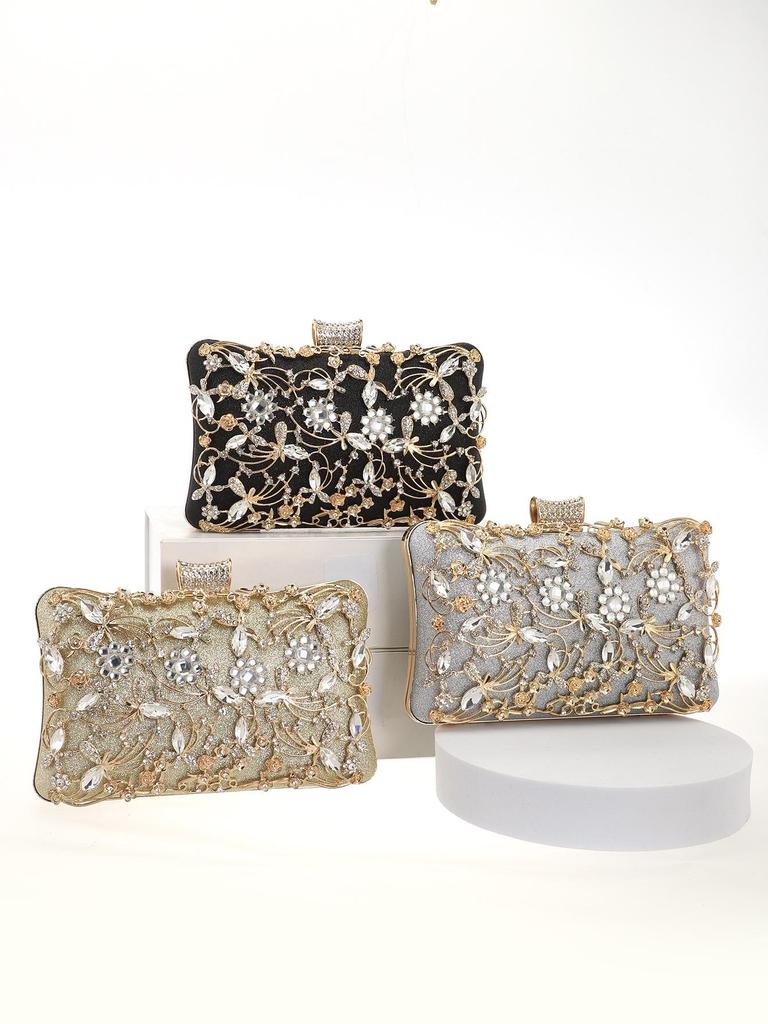 Kvällsväska med Diamantbesättning: Mångsidig Dambeklädnad Fest & Bankett Handväska