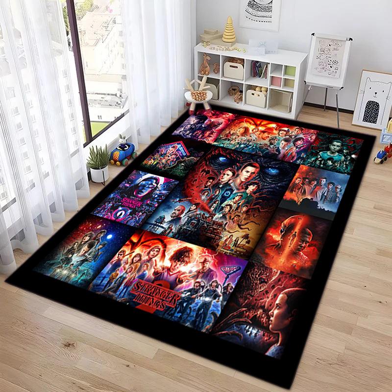 Halloween horror horror theme Stranger Things carpet home living room decoration table and chairs anti slip door mat outdoor picnic mat carpet A6