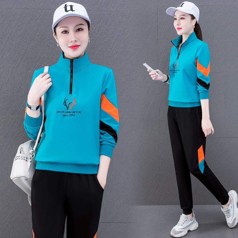 

Женская куртка-свитер на весну и осень: Короткий пуловер и спортивный костюм для женщин среднего возраста 4XL (suggested weight 155-175 jin) синий