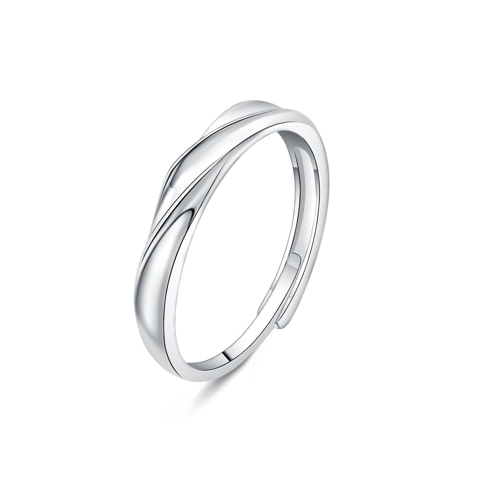 Mobius Love River: Romantic Zirconia Couple Rings – Fashionable, Versatile Open Copper Design Adjustable Open Size