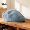 Daily Commuting Head Accessory Women French Beret Hat, Wool Blend Artist Retro Elegant Painter Cap, Solid Color Cozy for Autumn Winter Literary Street