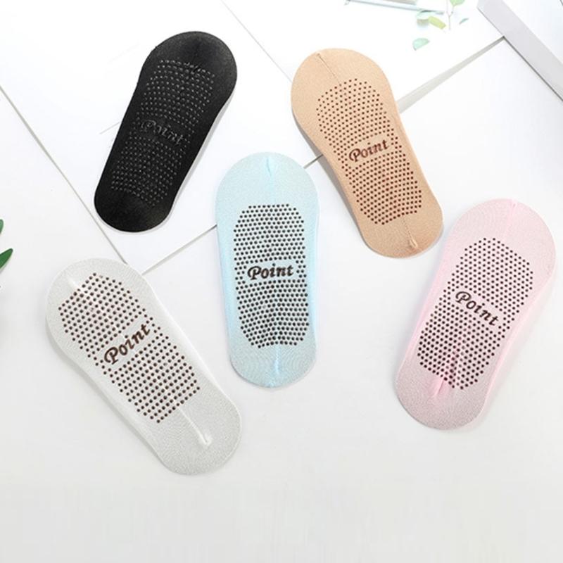 5 Pairs Women's No Show Socks Candy Color Nonslip Silicone Grip Breathable Nylon Invisible Low Cut Socks For Summer