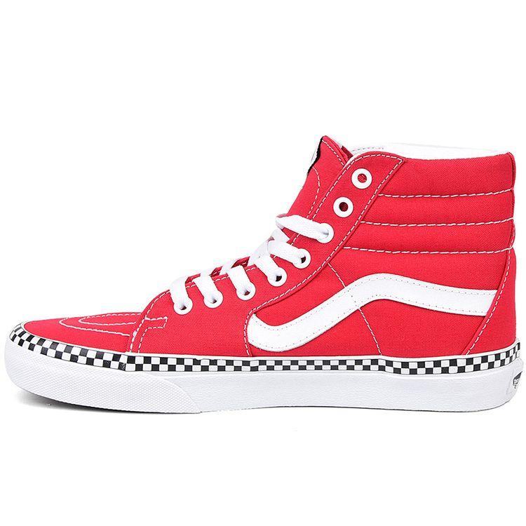 

Vans Sk8-Hi Check Foxing — кроссовки унисекс Racing Red White VN0A38GEVS5