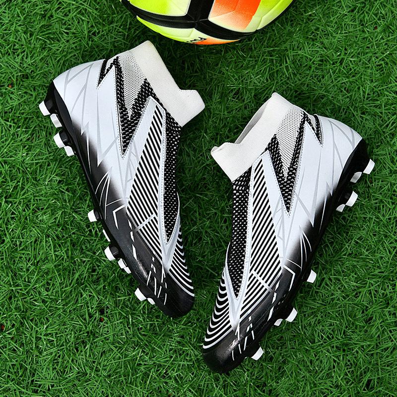 Football Shoes Lace-free Socks Football Shoes Male Students Game Training Shoes FG Sleeve Spikes