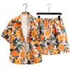 Unisex Summer Ice Silk Quick-Dry Hawaiian Shirt & Shorts Set