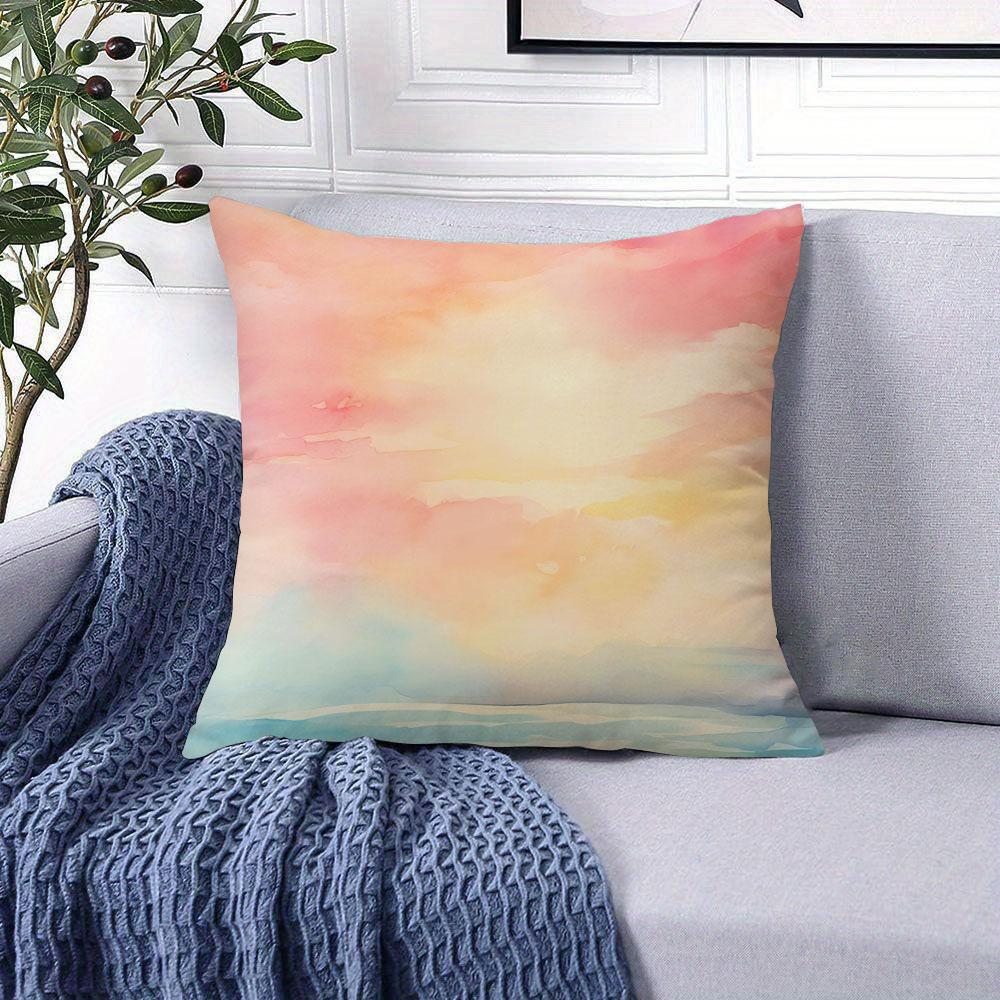 Sunset Glow square Jacquard Pillow Cover for Sofa Office Waist Cushion Cover Home Decorative Pillowcase