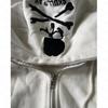 Women's Hooded Long Sleeve Zip Up Oversized Streetwear Dark Gothic Printed Hoodie Jacket Casual Sweatshirt Outerwear