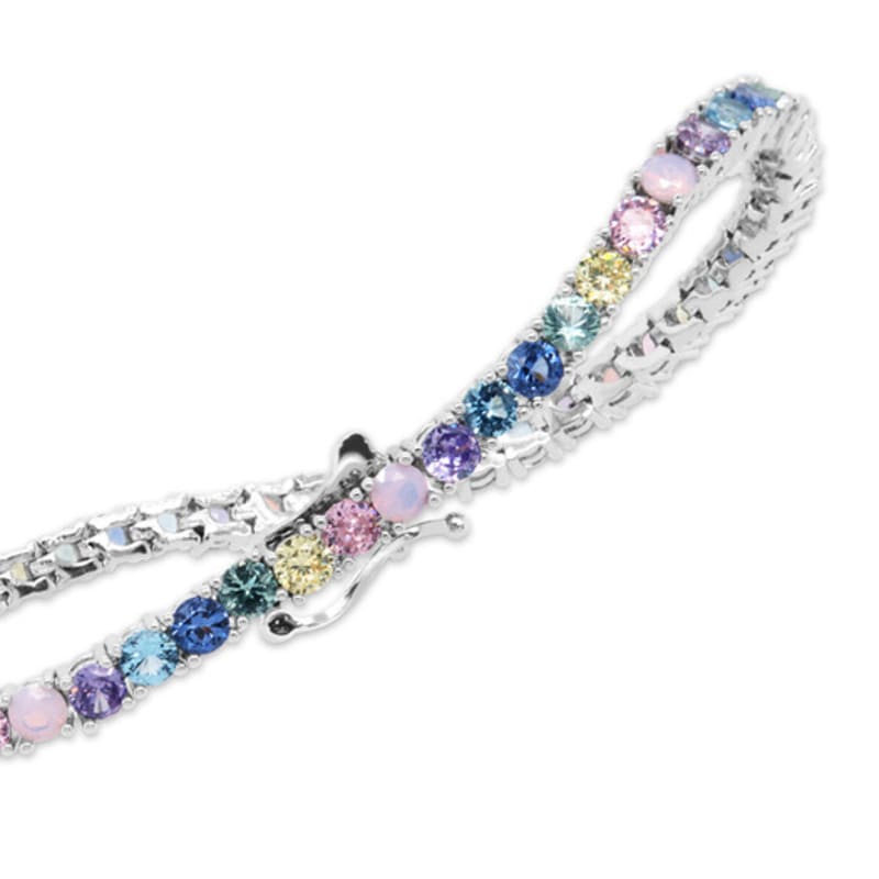 MACIER Pastel Tennis Bracelet (Silver)