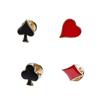 4Pieces Artistic Brooch Collection Poker Card Theme Stylish Suit Accessory Casual Brooches for Fashion Enthusiasts