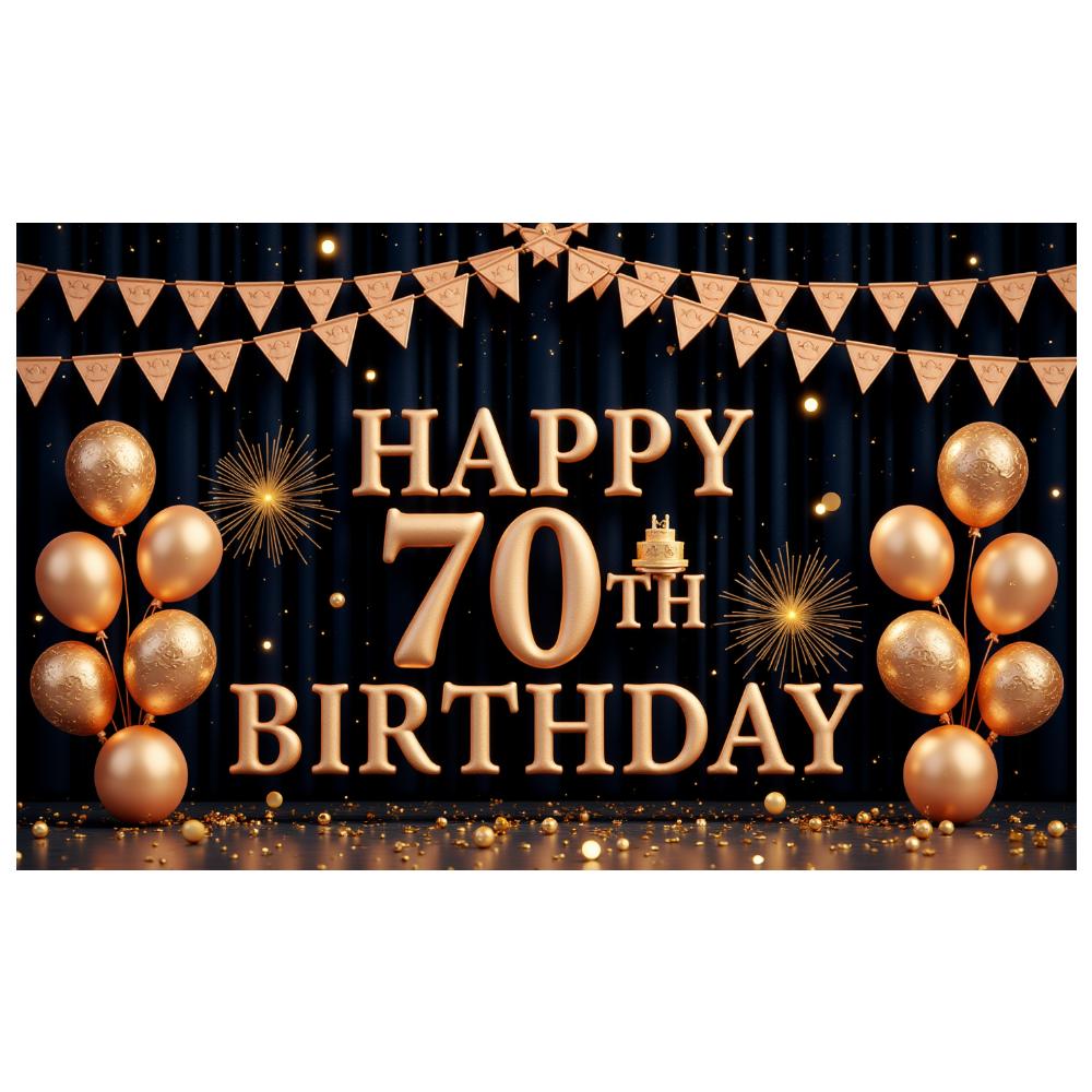Party Backdrop Cake Decoration Birthday Decor 70th Birthday Banner Colorful Bunting Milestone Celebration Banner For Party
