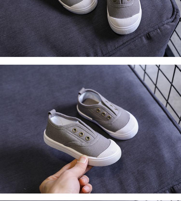 Children's Canvas Eyelet Shoes - 2025 Spring/Autumn Collection, Casual Sneakers for Boys and Girls.