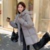 Mid-length Cotton-padded Jacket for Women In Winter New Style Loose Thickened Warm Hooded Cotton-padded Jacket