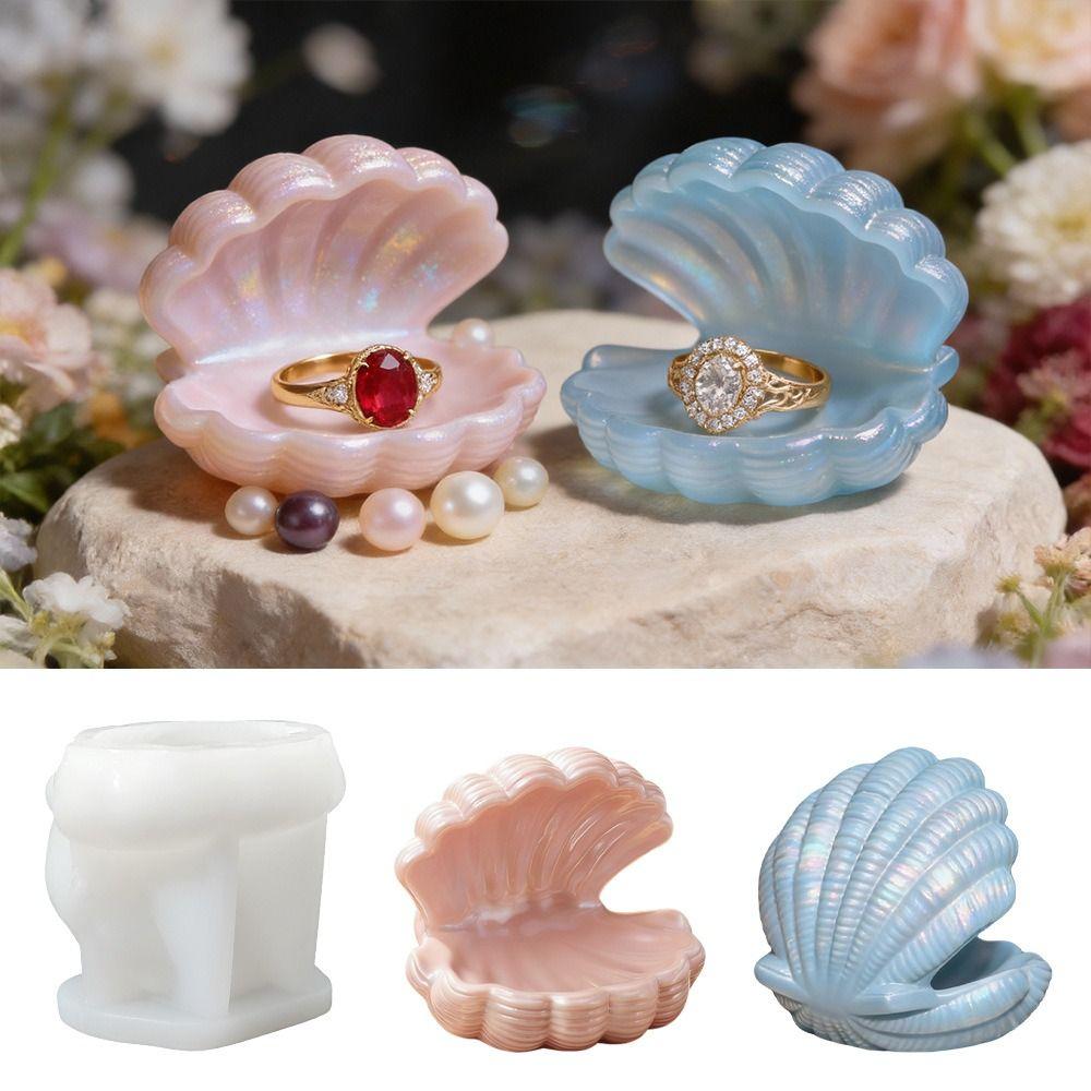 Heat-Resistant Seashell Shape Gypsum Mold 3D Shell Jewelry Tray Mold  Small Item Storage