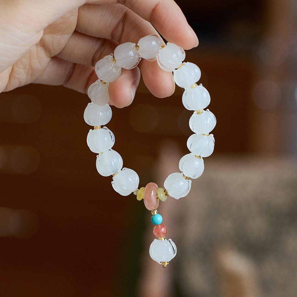 Temple-Style Fluorite Lion Bracelet - Ethnic Design for Women