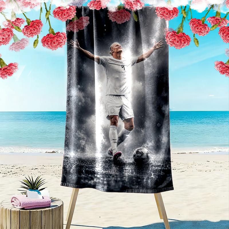 1pc Erling Haaland Beach Towel, Multi-functional Beach Towel for Outdoor Activities Beach Swimming and Travel