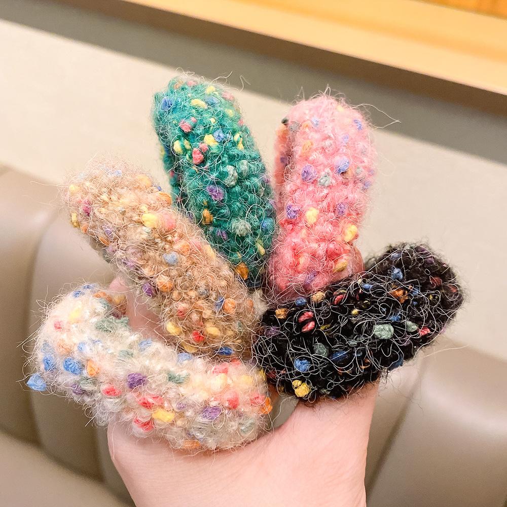 10pcs/canned Multicolor Plush Hair Rope for Women High Elastic Hair Rope Fashion  Girl Does Not Damage Hair Hair Ties