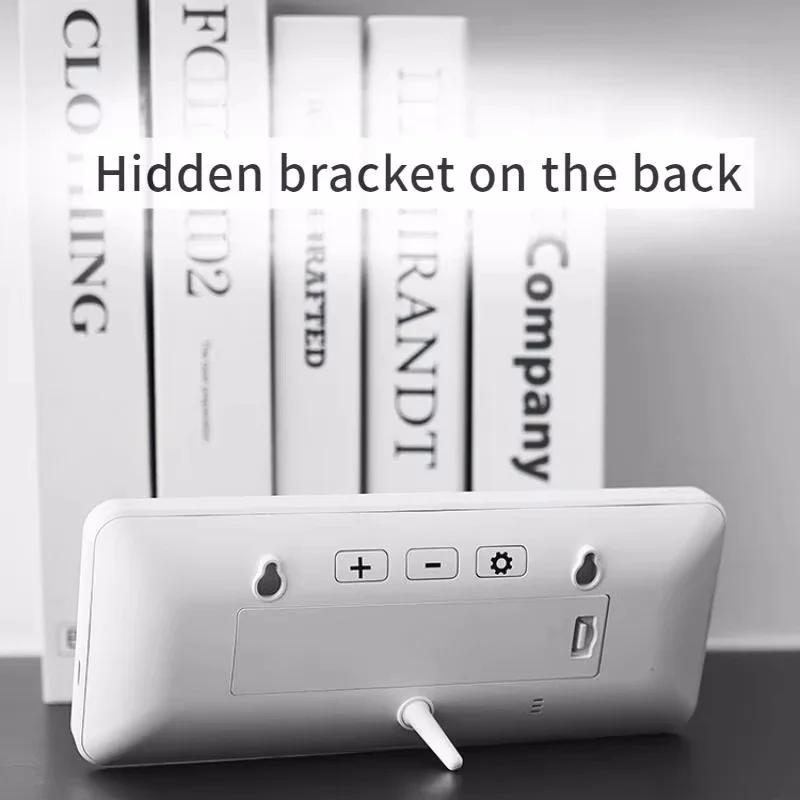 Battery Powered LCD Digital Wall Clock Time Temperature Date Desktop Table Clock With USB Cable 12/24H LCD Clock for Living Room