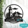 Custom Metal Tin Sign Lighthouse Nautical Wall Decor for Indoor Outdoor Beach House
