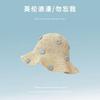 Sweet and Cute Blue Flower Straw Hat Female Big Eaves Seaside Sunshade Summer Beach Sunscreen Small Fresh Bucket Hat Tide
