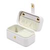 Simple PU Leather Jewelry Storage Box Mini Solid Color Jewelry Display Case Packing Portable Ring Necklace Case Girls
