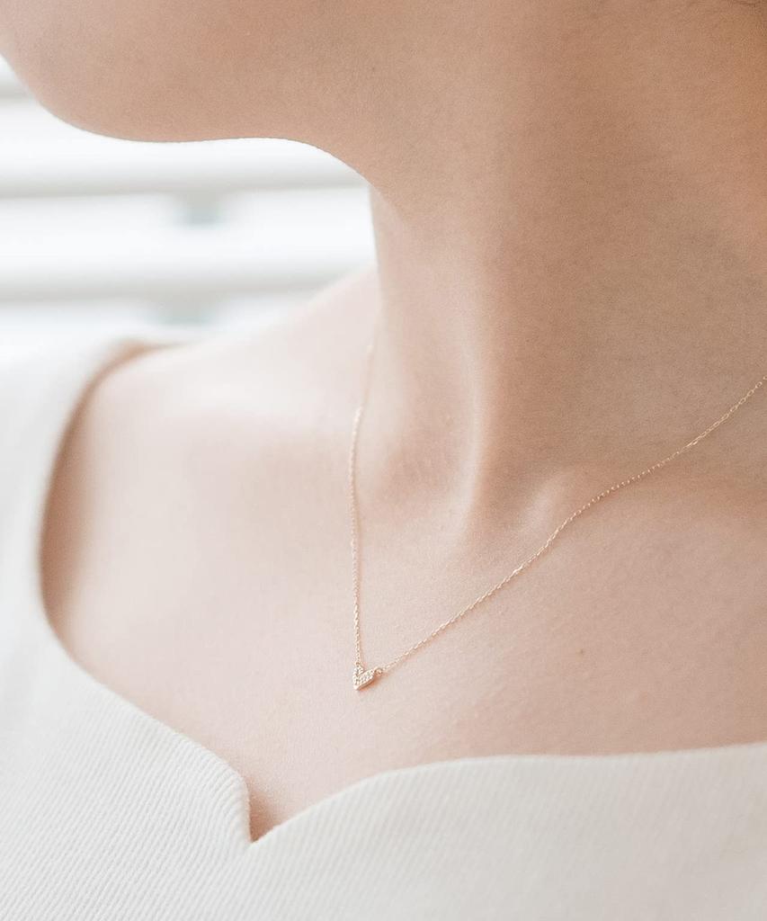 K10 Yellow Gold Heart Diamond Necklace L&Co 66-7600