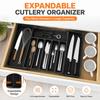 1 Pcs Expandable Cutlery Organizer Tray  Kitchen Drawer Organizer Utensil Spoon Fork Knife Divider Storage Box Space Saving