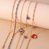Vintage Demon's Eye Bracelet Silver Resin Bead Handchain Crystal Bracelet Set  Decoration