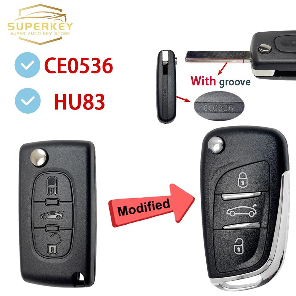 Yocasty Modified For Peugeot 207 307 308 407 607 For Citroen C2 C3 C4 C5 Berlingo Flip Remote Car Key Shell Case Cover Hu83 Va2