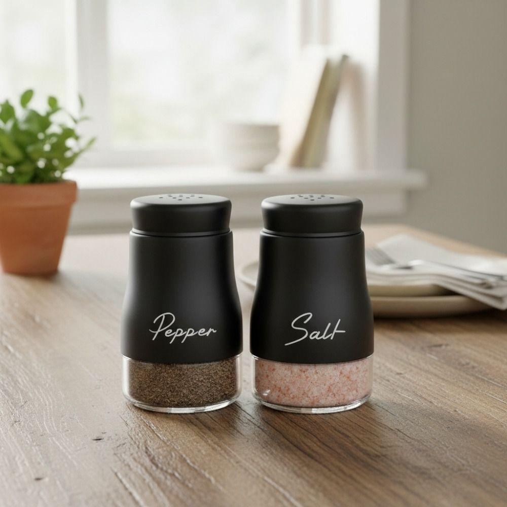 2PCS Leak-proof Salt Pepper Bottle Set Moisture-proof Seasoning Bottle BBQ Seasoning Bottle  Chef