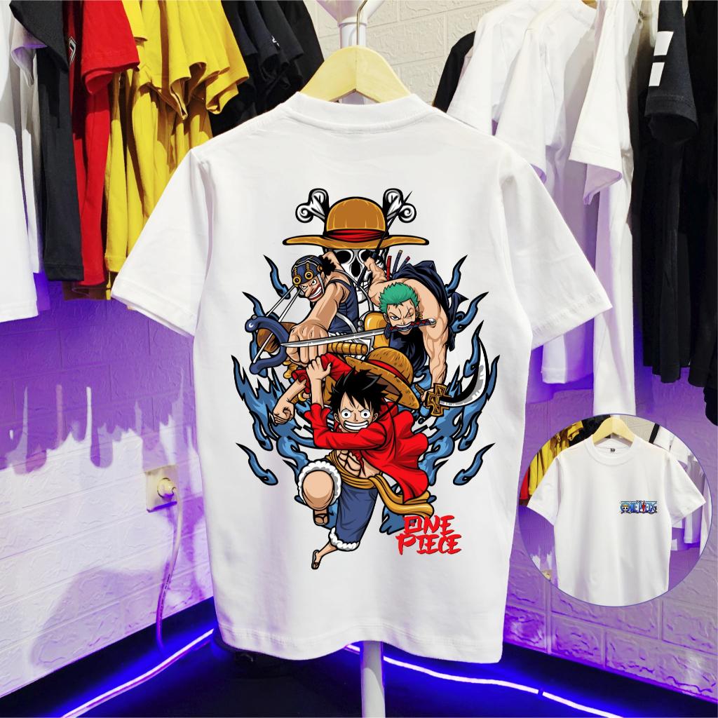 American Retro High-quality Animation ONE PIECE Luffy Team Summer New Retro Fashion Men and Women Streetwear