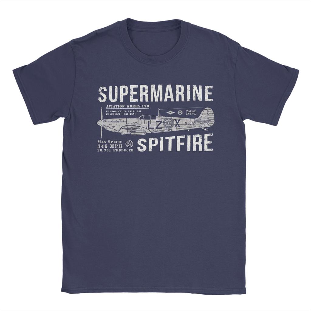 Spitfire Supermarine RAF Fighter Aircraft T Shirts 100 Cotton Tees Summer Vintage Short Sleeve T Shirt O Neck Hippie Tshirt