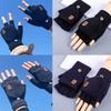 Men Women Winter Gloves Soft Warm Half Finger Glove Open Flip Design Knitted Thickened Windproof Hand Cover Festival Gifts