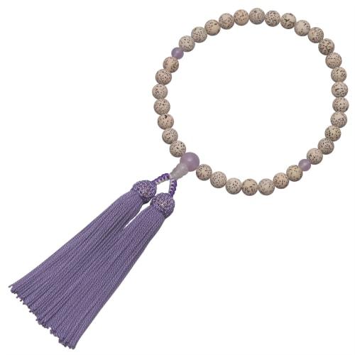 Tsuun Nenjuya Women's Prayer Beads, Genuine Crystal and Starry Bodhi Tree Design, Funeral, Wake, Informal, Includes Prayer Bead Bag, Suitable for All