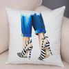 Lady High Heel Shoes Print Cushion Cover for Car Sofa Home Super Soft Short Plush Pillow Case Decor Cartoon Pillowcase 45*45 Cm
