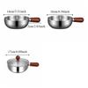 Wooden Handle Single-person Pot Thickened Even Heat Distribution Milk Pot Heat-Resistant Non-stick Stainless Steel Pot