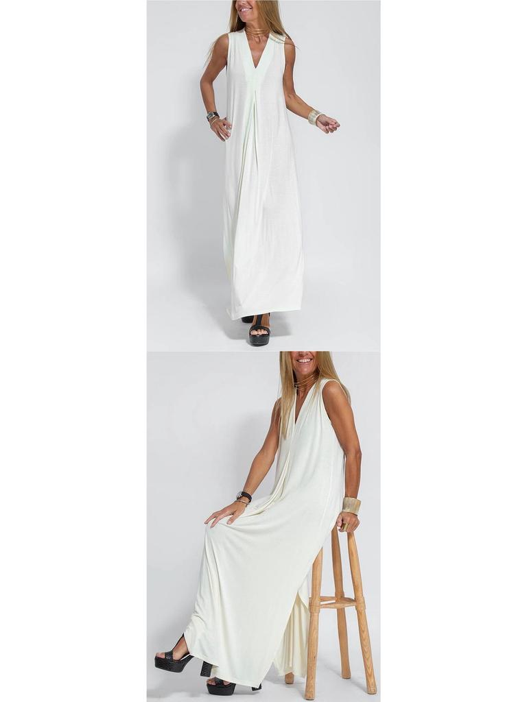 Europäisches und Amerikanisches Einfarbiges V-Ausschnitt Pulloverkleid und Strickjacken-Set für Damen