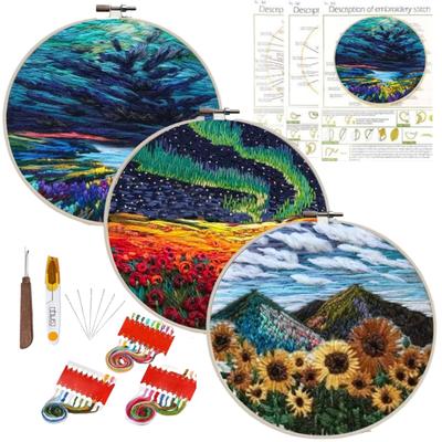 Embroidery Kit 3 Hoops Landscape [D-Zh7]