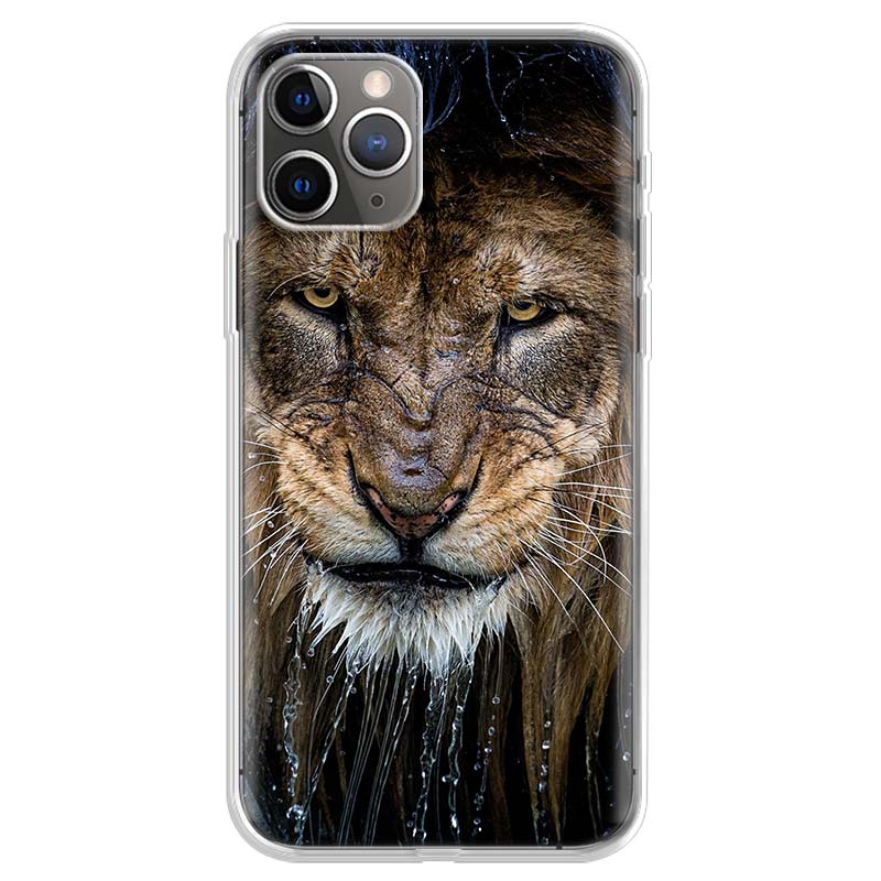 Animal Lions and Cheetahs Phone Case For iPhone 17 Air 11 13 Mini 14 15 Plus 16 12 Pro Max 16E SE 7 8 Pattern Soft TPU Back Cove