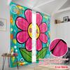 2 Stück 2D-Flachdruck Party-Fenstervorhänge Cooles Blume_b 100% Polyester Ohne Strom Festliche Wanddekoration Perfekt für Alle