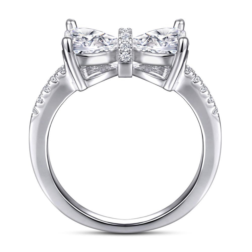 Lindon Klassisk 925 Sterling Sølv Zircon Ring Dame Smykker Bryllup Løfte Party Gift