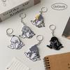 Cute Spinning Cat Keychain with Peanuts