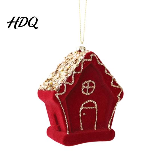 Holiday Hanging Decor for Christmas Trees Velvet Flocking Ornament Sparkly Rhinestones Red Candy Acorn Butterfly Tree Bows Reindeer Ornaments