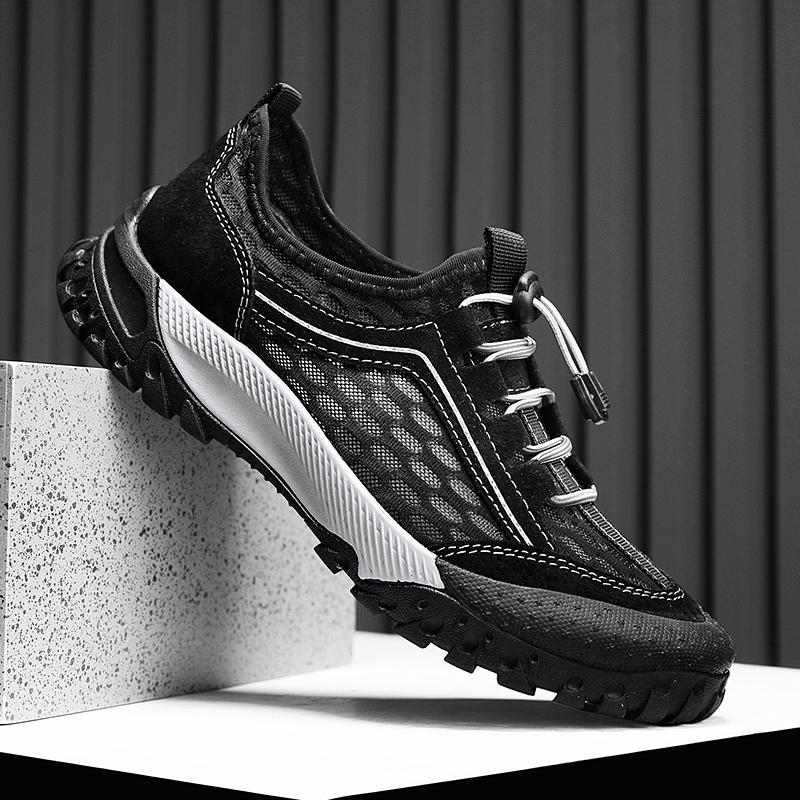 Breathable Mens Sneakers Lightweight Man Mesh Casual Shoes Antiskid Leisure Walk Footwear Hollow Out Summer Loafers Slip on Shoe