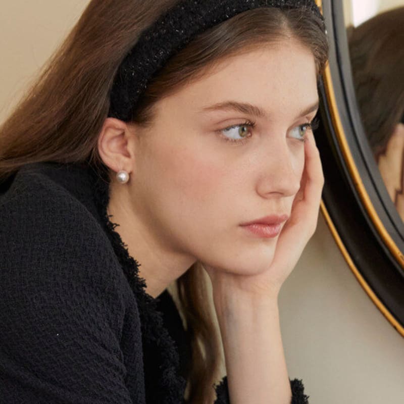 

ободок для волос из твида с роскошным блеском Black