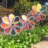 Eight Leaf Color Bird Repelling Windmill Outdoor Grounding Mounted Reflective Changing Windmill Kindergarten Children's Toys