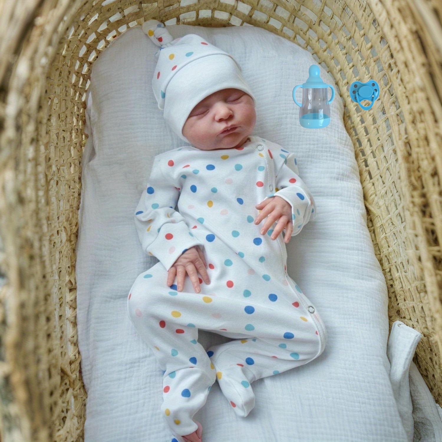 

BZDOLL 50 СМ 20 дюймов Спящая Милая Кукла Реборн с 3D Кожей с Видимыми Венами Игрушка для Девочки Виниловые Конечности Тканевое Тело Детское Искусство Коллекционные Куклы Бебе cloth body doll